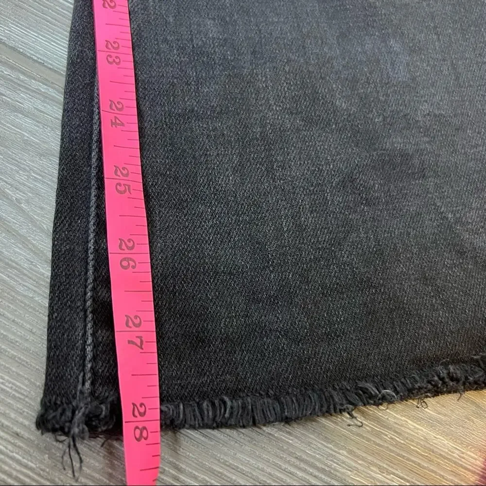 Tory Burch Wade frayed‎ flare jeans stone washed black sz 26